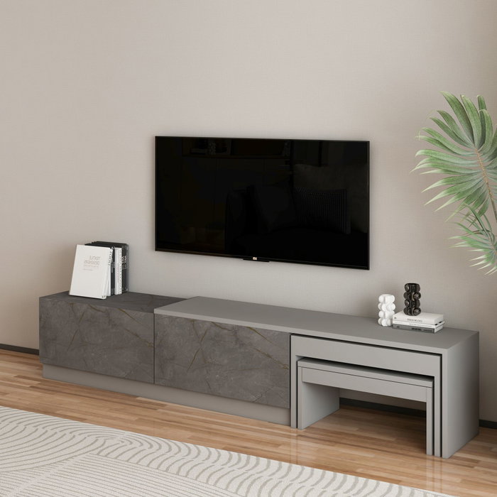 Hanah Home Soporte para TV Gordion Marble y Gris